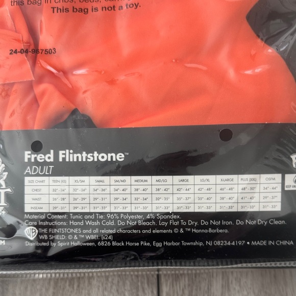 Spirit Men's Stone Age Costume - Orange and Blue - Picture 6 of 11